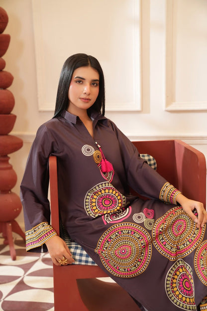 Aiman - Crepe Grip Mandala Printed Co-ord Set - Mizaaz