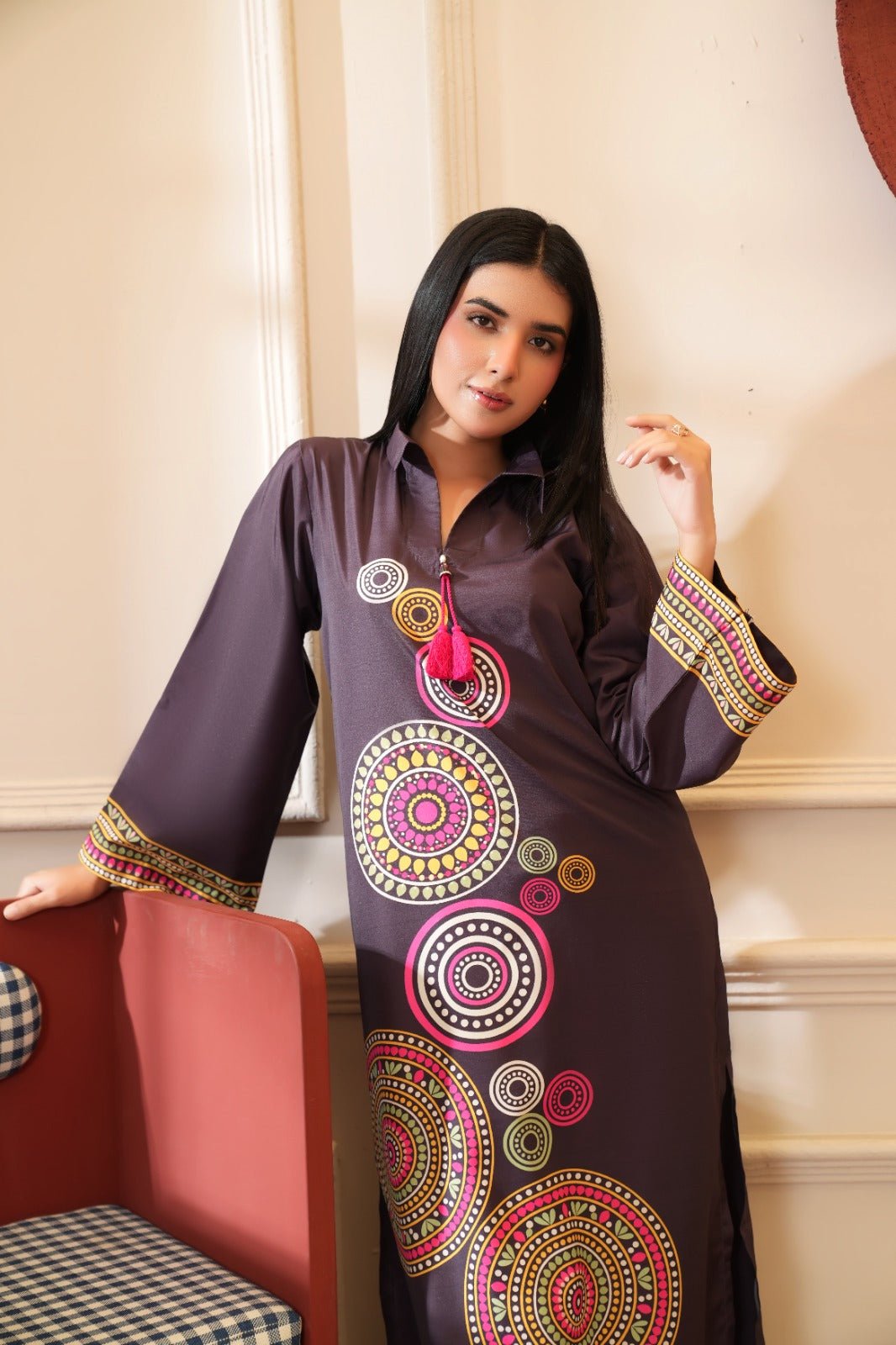 Aiman - Crepe Grip Mandala Printed Co-ord Set - Mizaaz