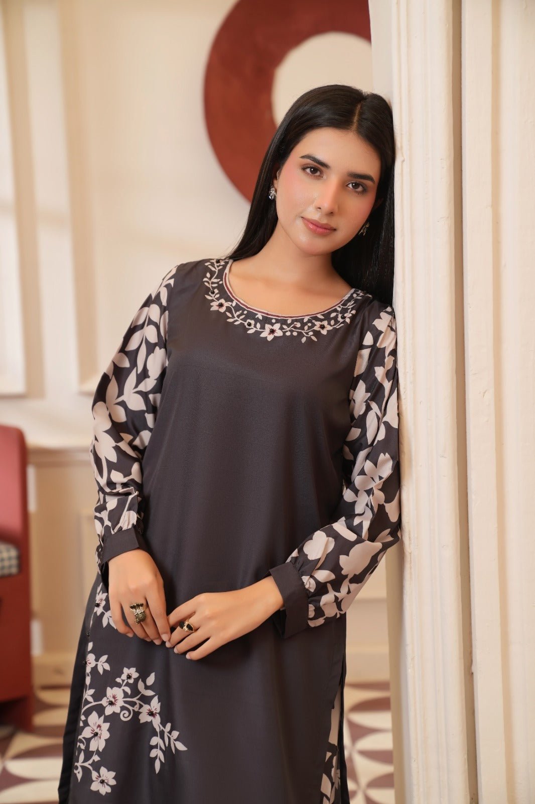 Maheen - Crepe Grip Floral Printed Co-ord Set - Mizaaz