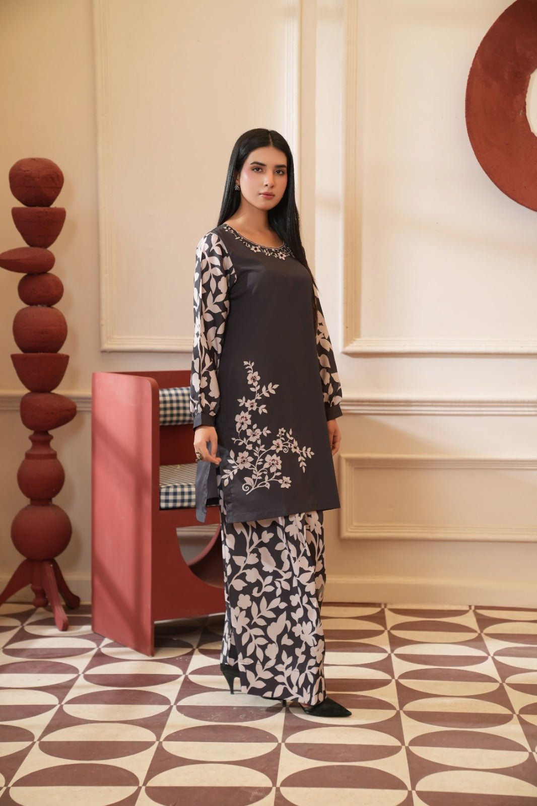 Maheen - Crepe Grip Floral Printed Co-ord Set - Mizaaz