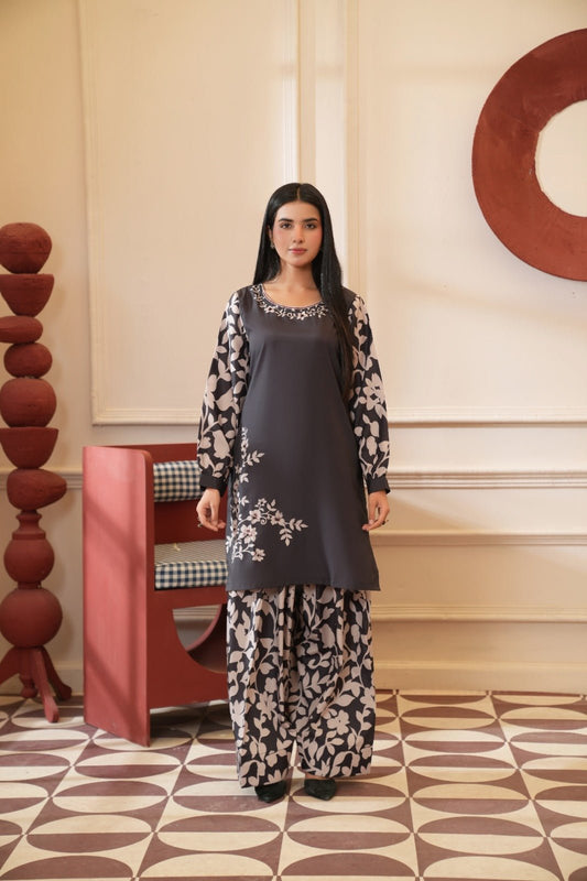 Maheen - Crepe Grip Floral Printed Co-ord Set - Mizaaz