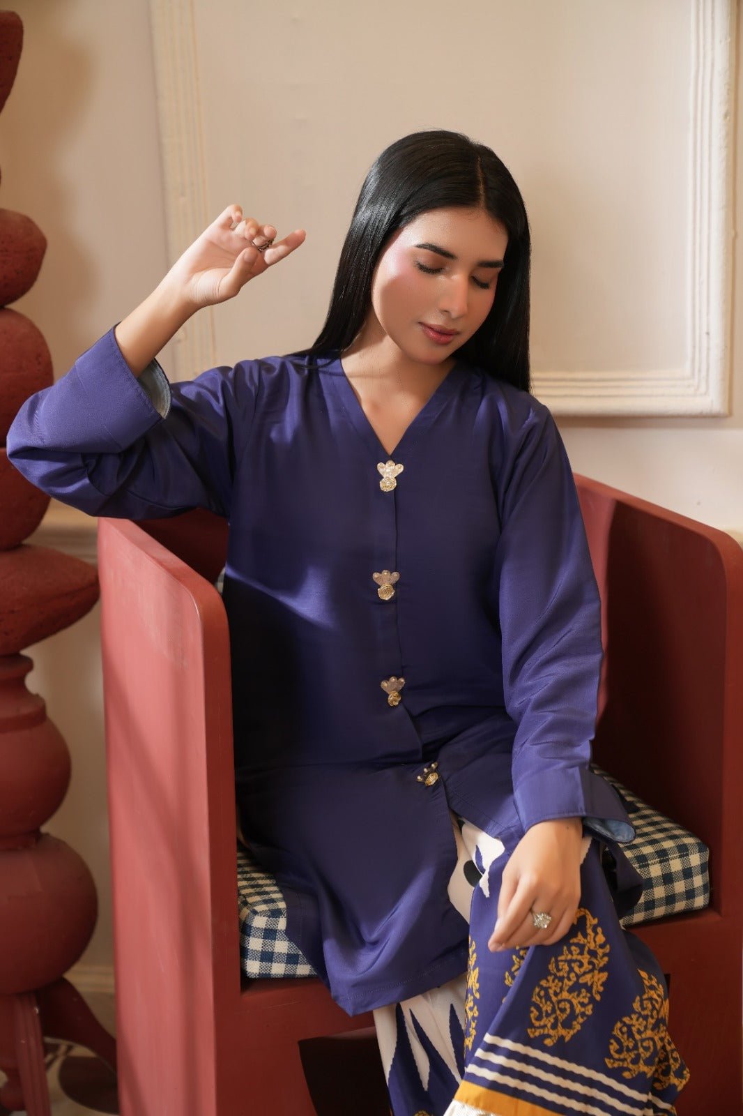 Rameen - Crepe Grip Paisley Printed Palazzo Set - Mizaaz