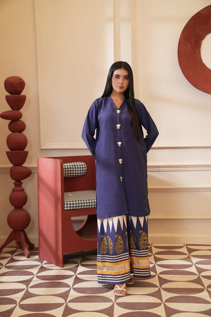 Rameen - Crepe Grip Paisley Printed Palazzo Set - Mizaaz